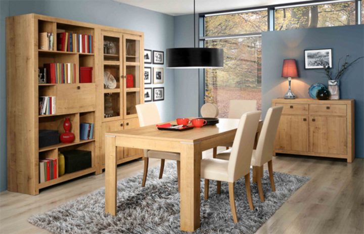 Meuble Tv Indigo Salle A Manger Chene Clair serapportantà Meuble De Salle A Manger Ikea