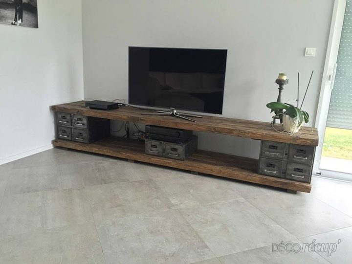 Meuble Tv Industriel | Meuble, Meuble, Diy Meuble Tv pour Fabriquer Un Meuble Tv En Bois
