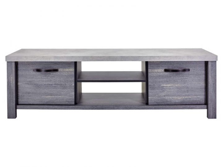 Meuble Tv Maxwell Coloris Béton Clair/ Chêne Cendré tout Meuble Tele Conforama
