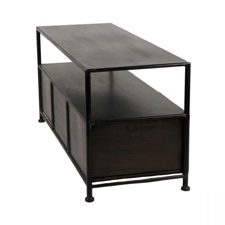 Meuble-Tv-Metal-Noir-Industriel-Meubles-Tendance-Magasin intérieur Meuble Tv Metal Noir