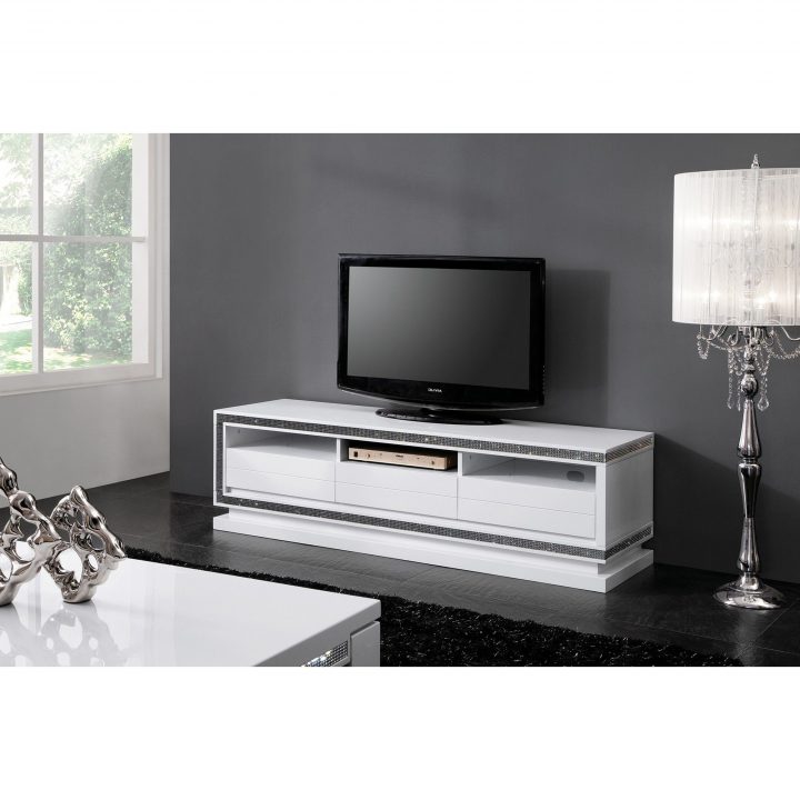Meuble Tv – Meuble Tv Blanc Laqué Strass – Comforium intérieur Meuble Télé Blanc Laqué Meuble Tv – Meuble Tv Blanc Laqué Strass – Comforium intérieur Meuble Télé Blanc Laqué