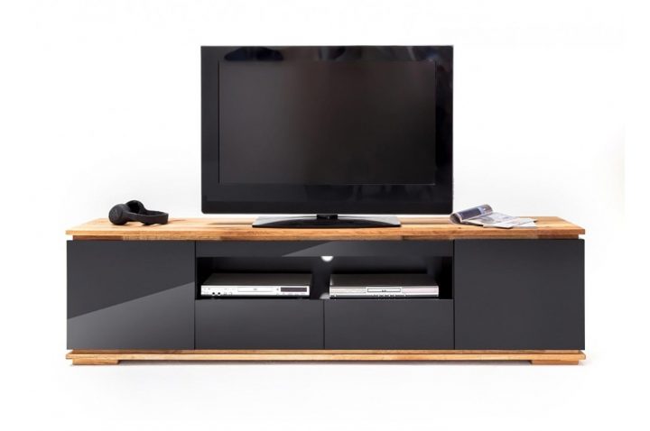 Meuble Tv Noir Laqué Design 2 M – Cbc-Meubles destiné Meuble Tv Noir Haut