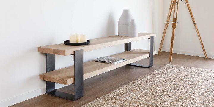 Meuble Tv Perpignan En Chêne avec Fabriquer Un Meuble Tv En Bois