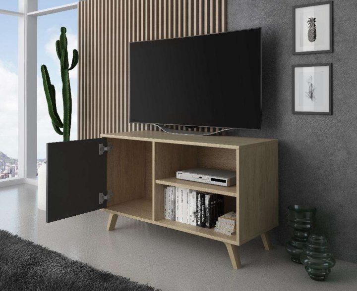 Meuble Tv Porte Gauche Puccini Et Gris Anthracite – Meuble dedans Meuble Tv Gris Anthracite Meuble Tv Porte Gauche Puccini Et Gris Anthracite – Meuble dedans Meuble Tv Gris Anthracite