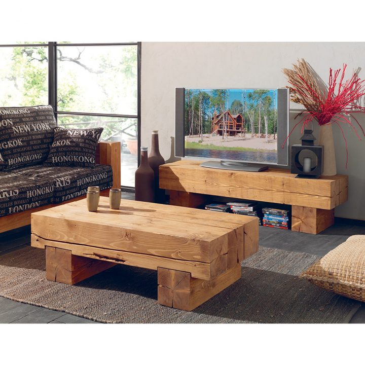 Meuble Tv Poutre serapportantà Fabriquer Un Meuble Tv En Bois