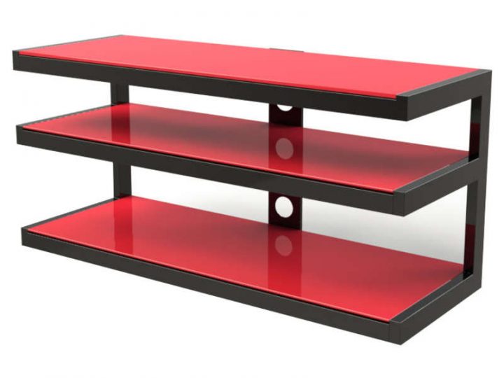 Meuble Tv Rec8 502-4Ntv-E110 Coloris Noir Et Rouge – Vente destiné Meuble Télé Conforama