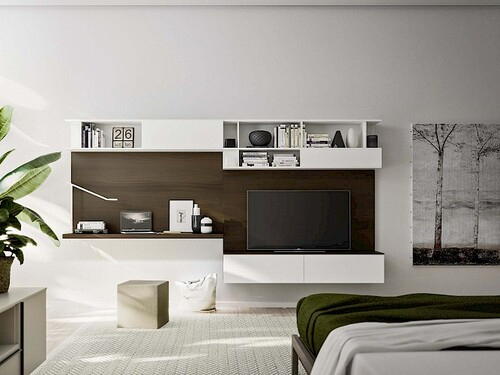 Meuble Tv Suspendu Avec Led Dans Un Angle dedans Meuble Tv Sono