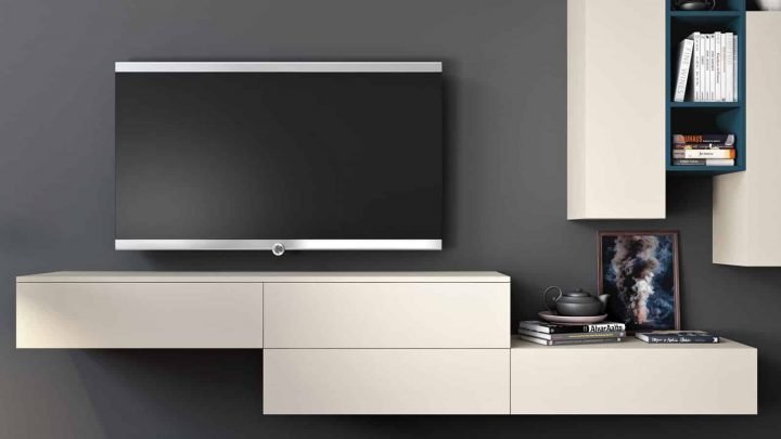 Meuble Tv Suspendu | Salon | Optimal Annecy concernant Meuble Tv Suspendu Blanc Laqué