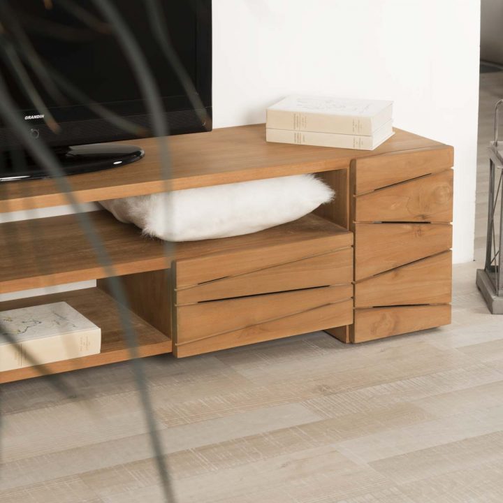 Meuble Tv Teck : Meuble Tv Bois, Naturel, Rectangle tout Meuble Tv 110 Cm Teck Meuble Tv Teck : Meuble Tv Bois, Naturel, Rectangle tout Meuble Tv 110 Cm Teck
