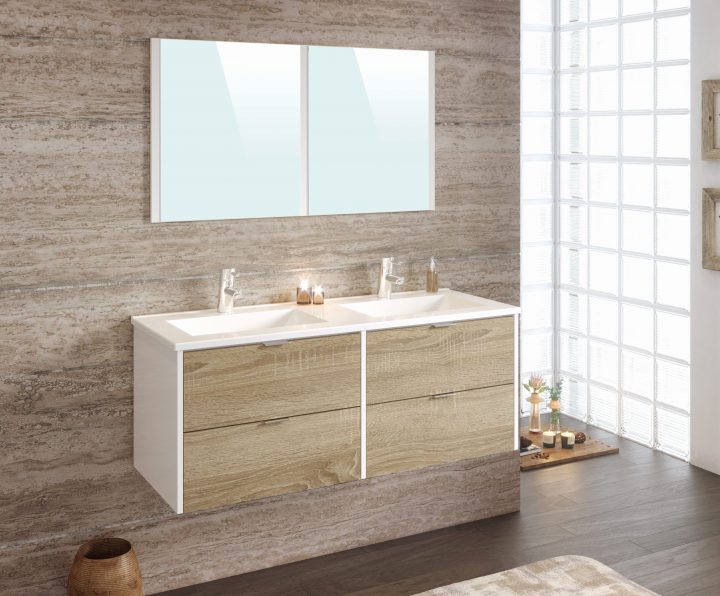 Meuble Vasque 100 Cm Double Vasque 100 Cm Beau Collection à Meuble Salle De Bain 110 Cm