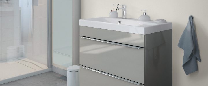 Meuble + Vasque + Armoire Murale Miroir L. 80 Cm avec Plan De Travail Salle De Bain Brico Depot