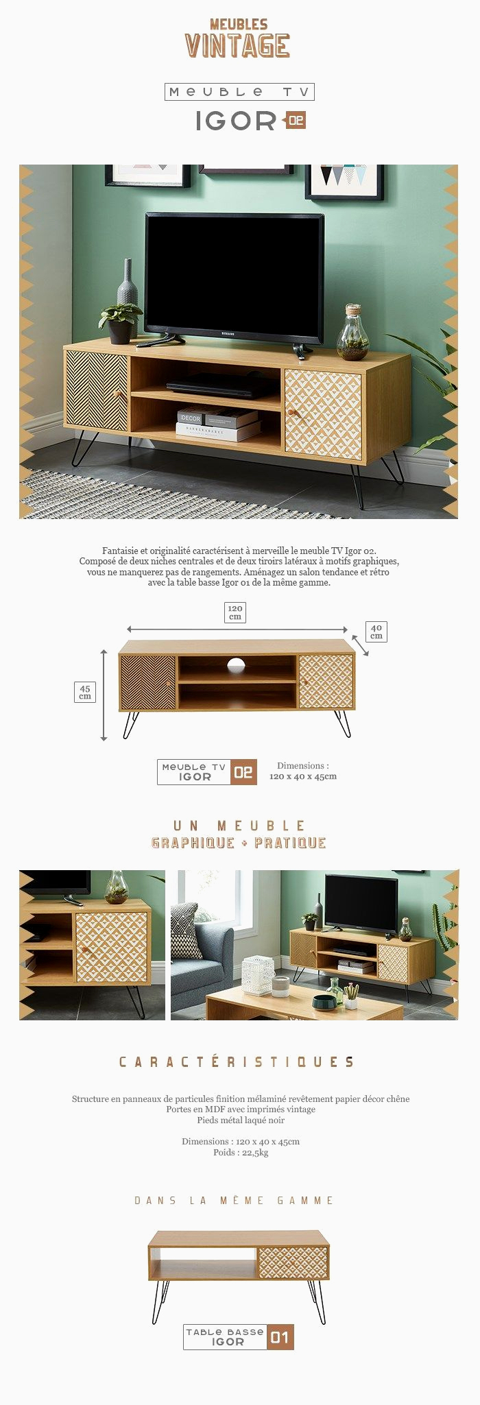 Meuble Vintage Pas Cher Incroyables Meubles Peints Modernes tout Meuble Tv Vintage Pas Cher