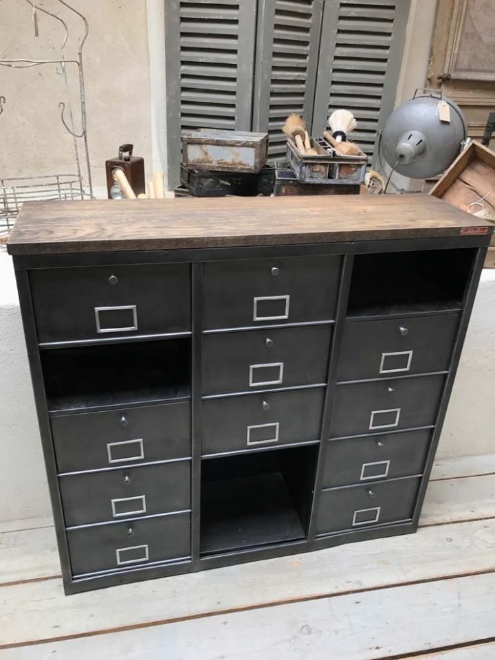 Meubles De Rangement Industriel Métal Bois dedans Meuble En Metal