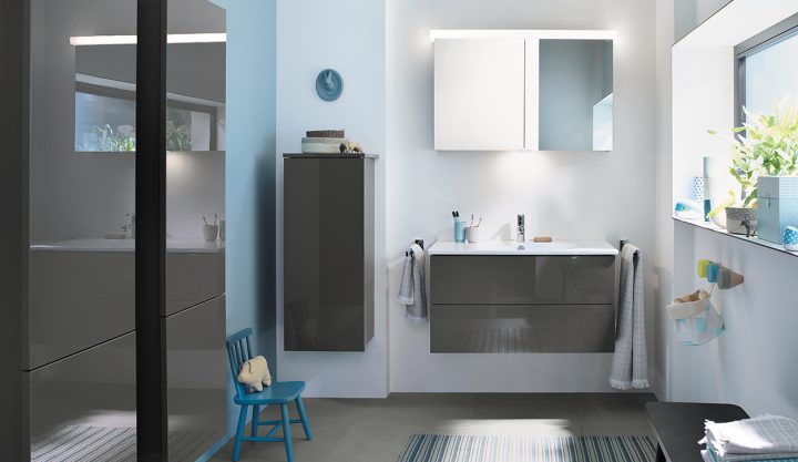 Meubles De Salle De Bain – Série Essento | Burgbad avec Meuble Salle De Bain Avec Panier À Linge Intégré