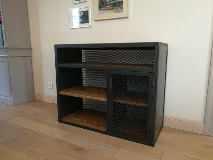 Meubles Tv Industriels – Metalik & Bois Meubles Industriel pour Meuble Tv Hauteur 80 Cm