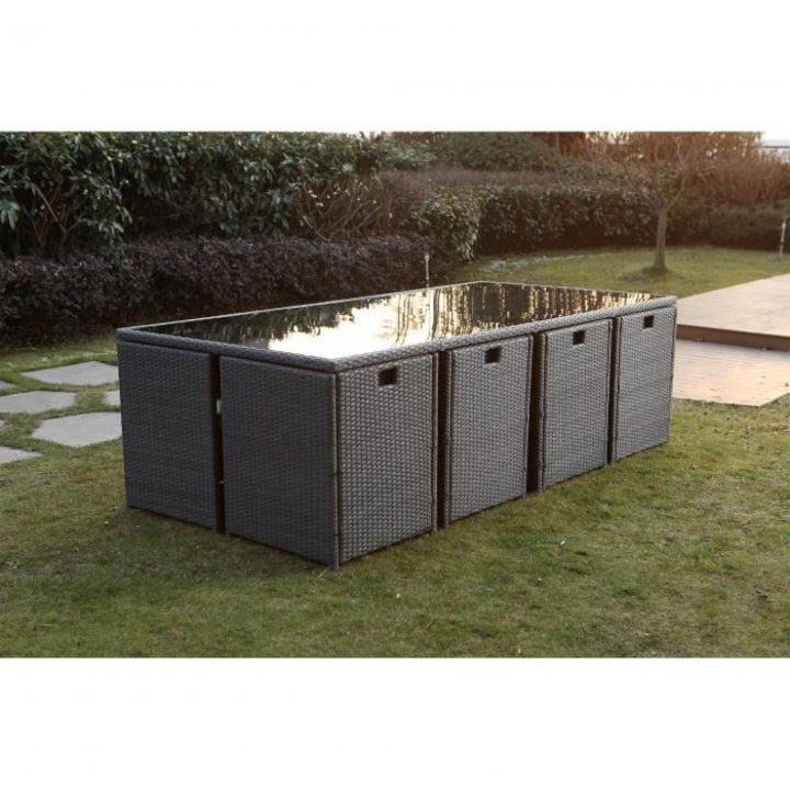 Miami 12 – Salon De Jardin Encastrable 12 Places En Résine serapportantà Salon De Jardin Resine Tressée Pas Cher