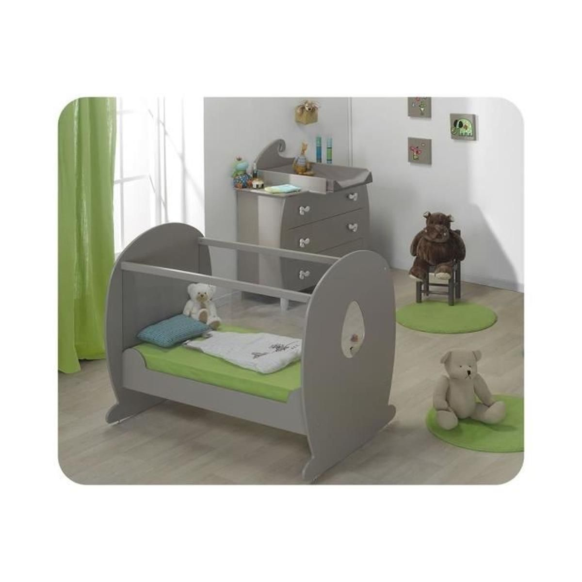 Mini Chambre Bébé Lutin Avec Lit Plexi Gris Gris - Achat pour Chambre Complète Bébé Pas Cher
