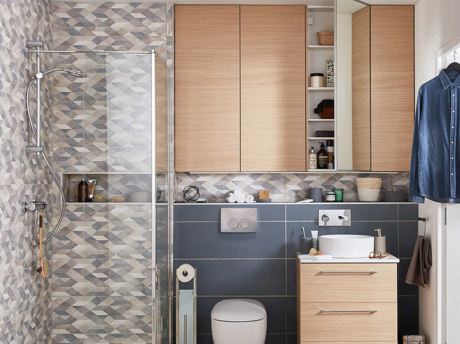 Mini Salle De Bains, Maxi Rangements | Leroy Merlin destiné Meuble Salle De Bain Etroit