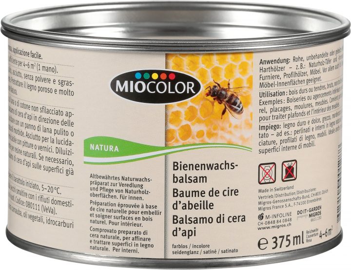 Miocolor Baume De Cire D' Abeille Incolore 375 Ml avec Cire D Abeille Meuble