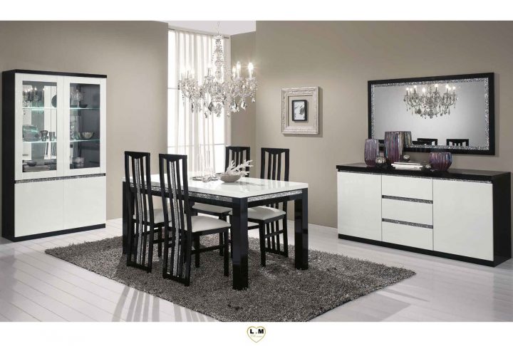 Miramare Laque Noir Et Blanc Sejour Salle A Manger Design tout Buffet De Salle A Manger Laque Blanc