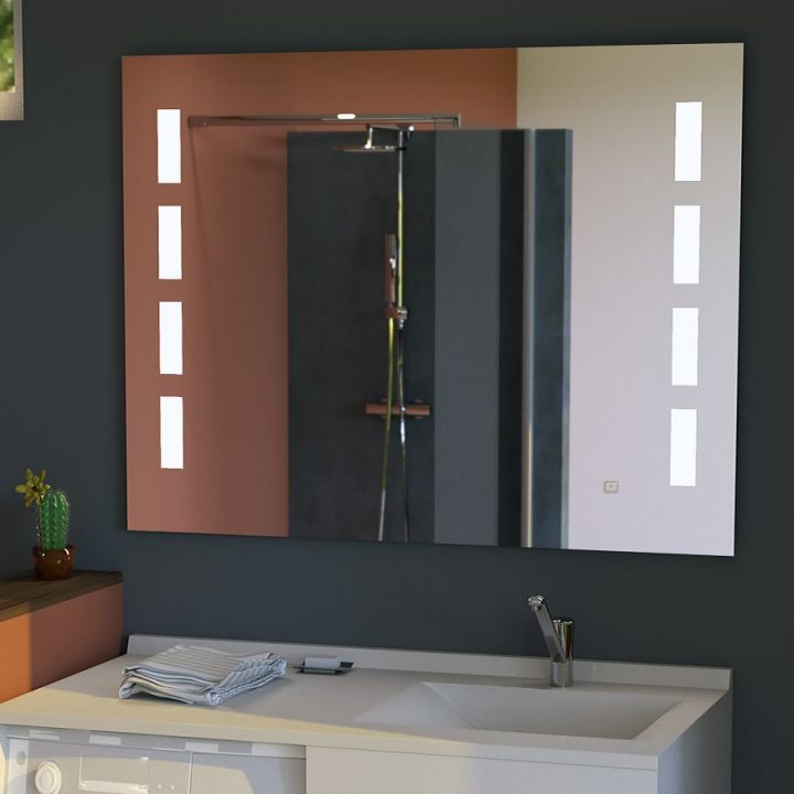 Miroir Anti-Buée Prestige 100X80 Cm – Éclairage Intégré À encequiconcerne Miroir Salle De Bain Éclairage Intégré