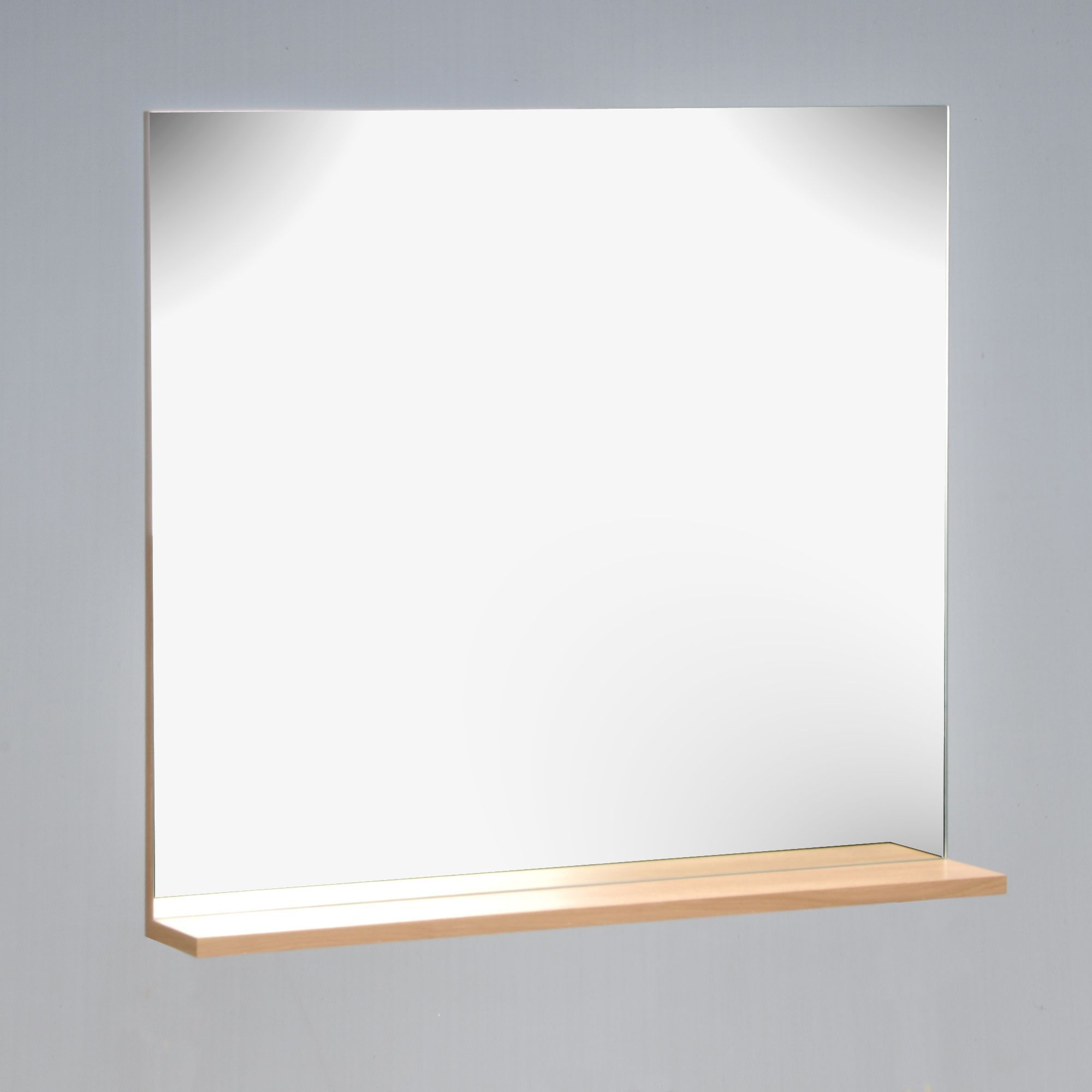 Miroir De Salle De Bain Avec Tablette En Chêne | Miroir destiné Miroir Salle De Bain Avec Tablette Et Éclairage