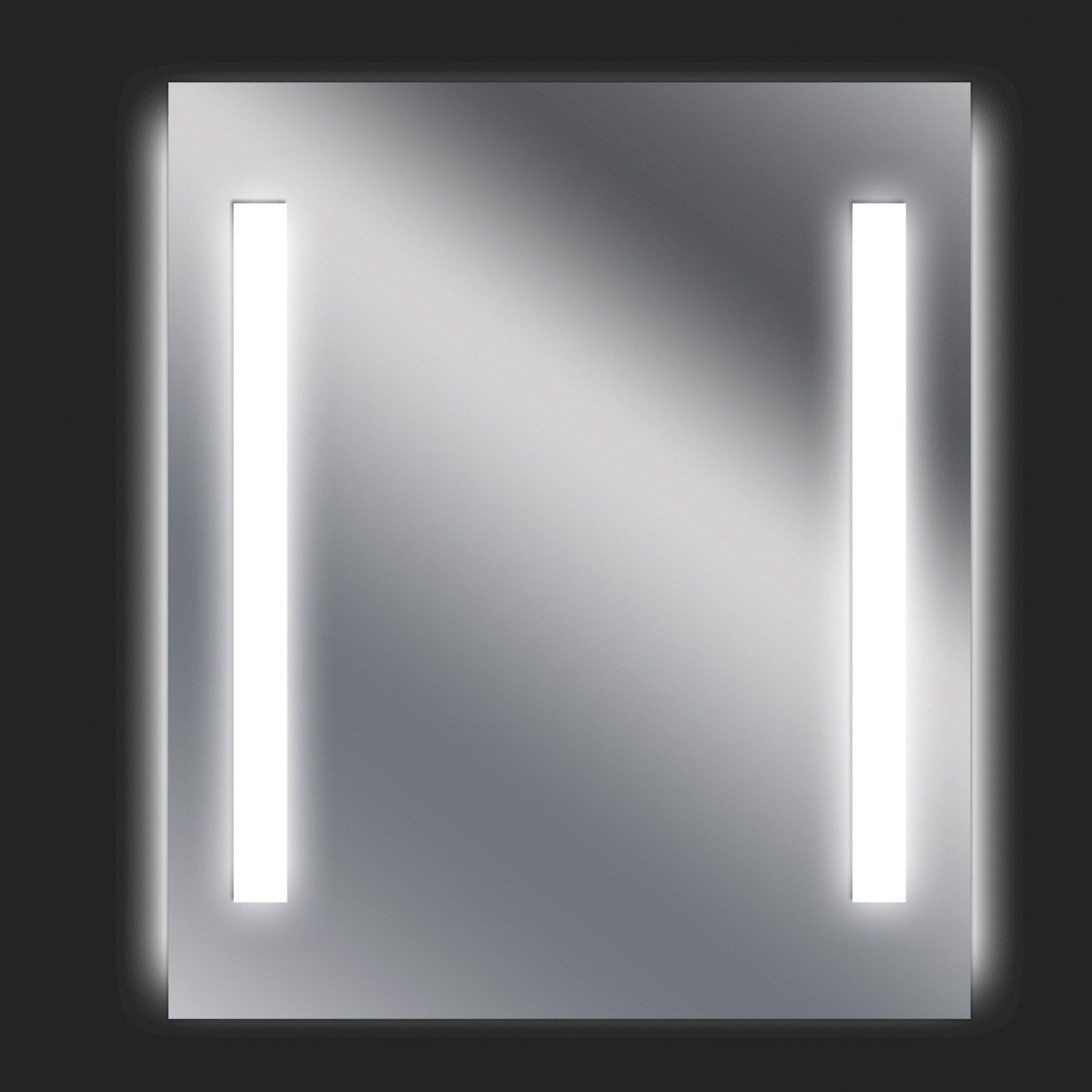 Miroir Lumineux Avec Éclairage Intégré, L.60 X H.70 Cm Ayo concernant Miroir Salle De Bain Éclairage Intégré
