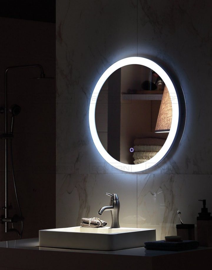 Miroir Rond Lumineux | Miroir Lumineux, Miroir Lumineux Led intérieur Miroir Salle De Bain Anti Buée