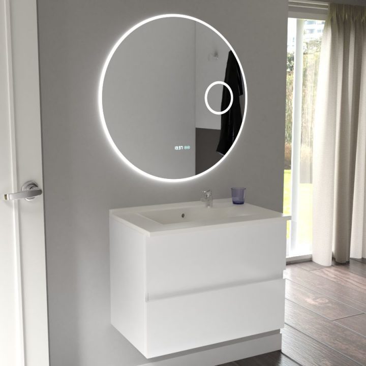 Miroir Rondinara Ø 80Cm – Éclairage Led, Système Anti-Buée concernant Miroir Salle De Bain Anti Buée