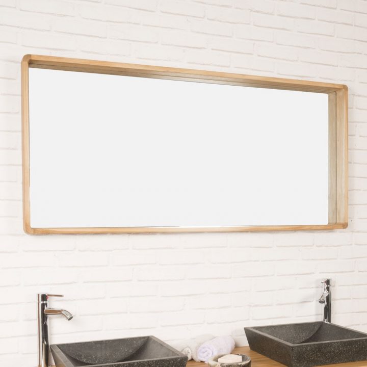 Miroir Salle De Bain En Teck Samba 140 X 65 Cm dedans Mirroir Salle De Bain