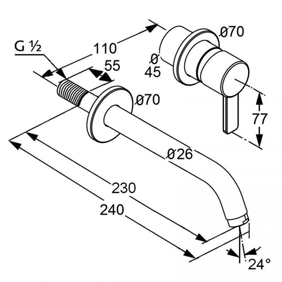 Mitigeur 110 - Mélangeur De Douche/évier Entraxe 110 Mm serapportantà Entraxe Robinet Douche