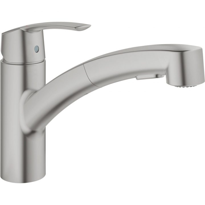 Mitigeur De Cuisine Avec Douchette Acier Mat Grohe Start concernant Mitigeur Douche Castorama