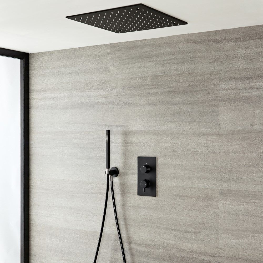 Mitigeur De Douche Encastré Avec Pommeau De Douche Encastré 40 Cm Et Douchette - Nox destiné Douche Encastree Mitigeur De Douche Encastré Avec Pommeau De Douche Encastré 40 Cm Et Douchette - Nox destiné Douche Encastree