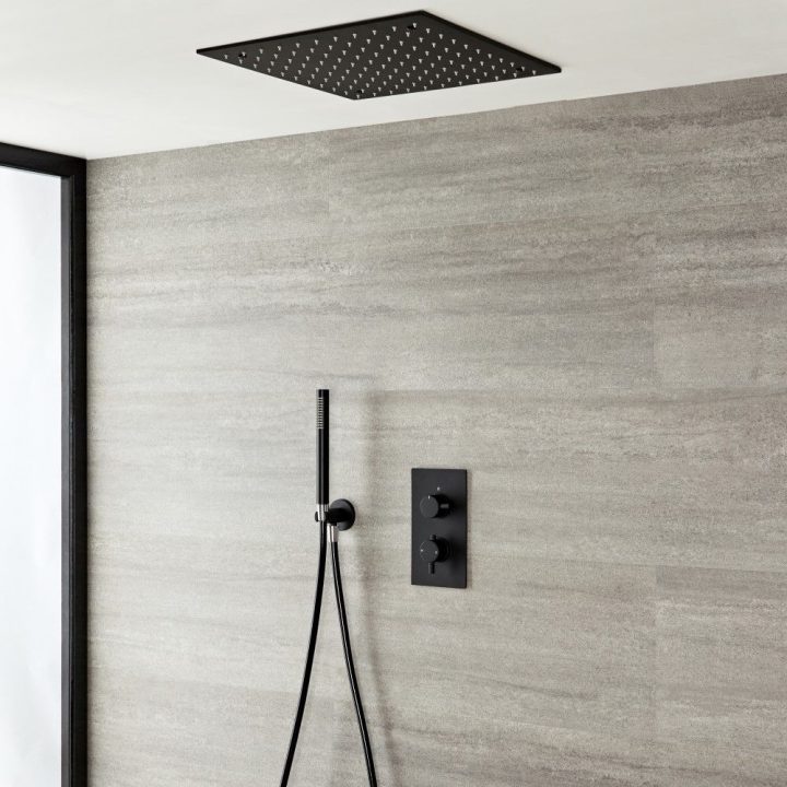 Mitigeur De Douche Encastré Avec Pommeau De Douche Encastré 40 Cm Et  Douchette – Nox intérieur Robinetterie Douche Encastrable