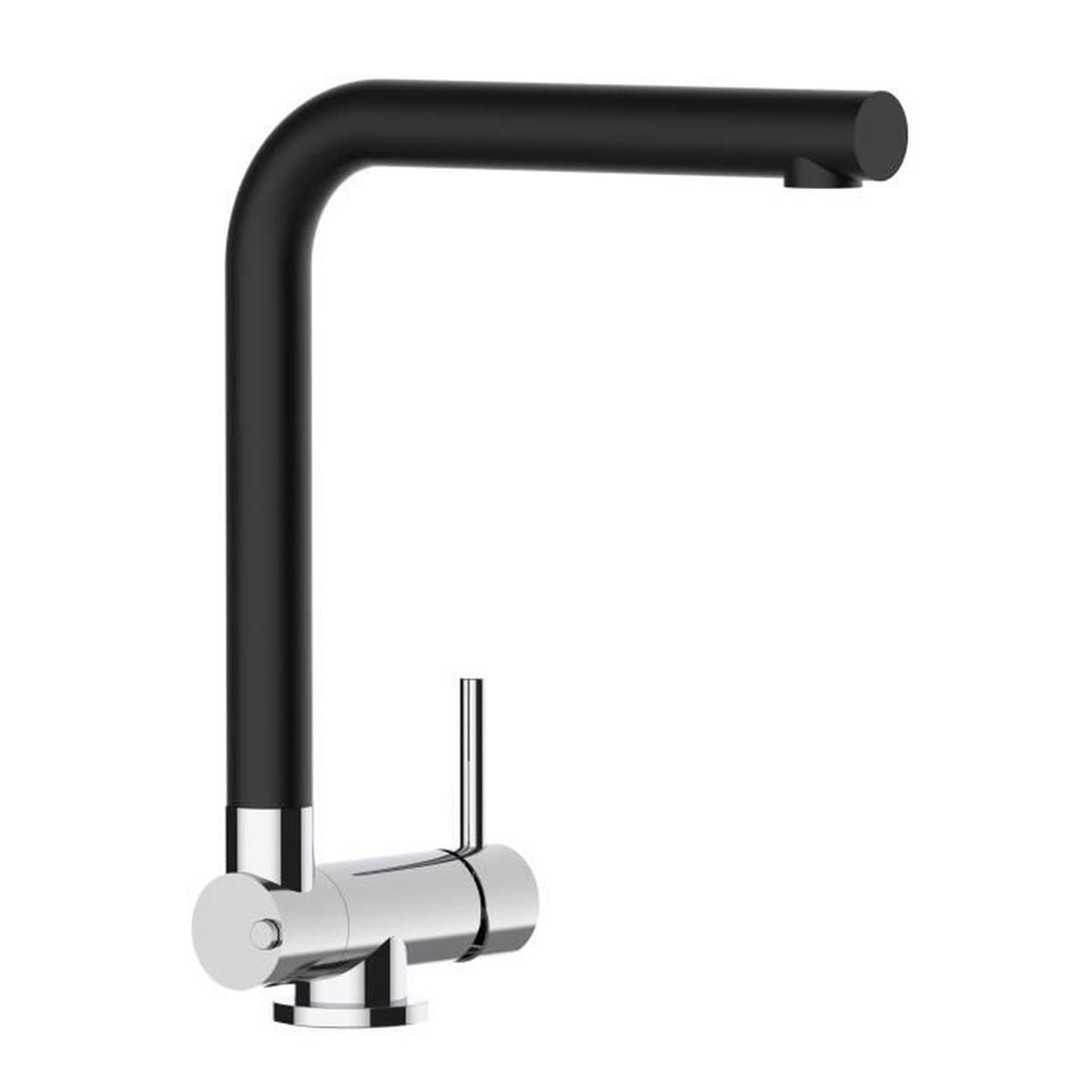 Mitigeur Evier Robinet Cuisine Bec Pivotant 360° Et avec Robinet Pliable Sous Fenetre