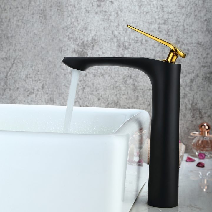 Mitigeur Robinet De Lavabo Noir Style Rétro Européen Pour à Robinet Salle De Bain Pas Cher