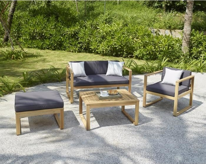 Moa Salon De Jardin 4 Places En Bois D'Acacia Pas Cher destiné Salon De Jardin C Discount Moa Salon De Jardin 4 Places En Bois D'Acacia Pas Cher destiné Salon De Jardin C Discount