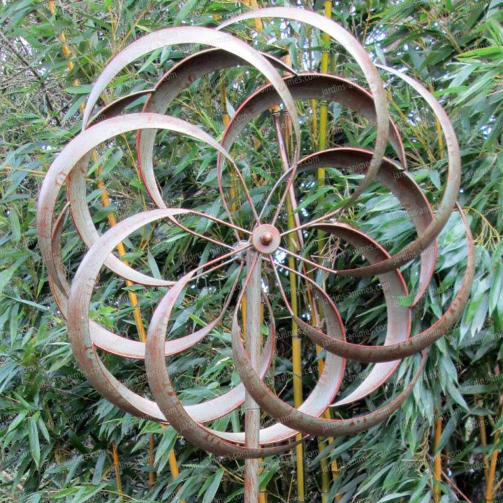 Mobile Eolienne Grantchester Verdigris Avec Pied, En Métal pour Eolienne De Jardin