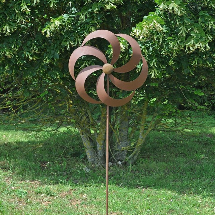 Mobile Moulin En Fer Rouille 167X7X52 Cm pour Moulin À Vent De Jardin