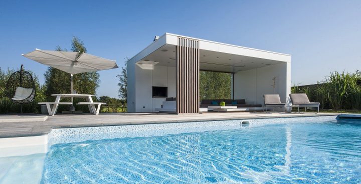 Modern Poolhouse In Trespa | Moderne Zwembaden, Zwembad intérieur Pool House Moderne En Kit