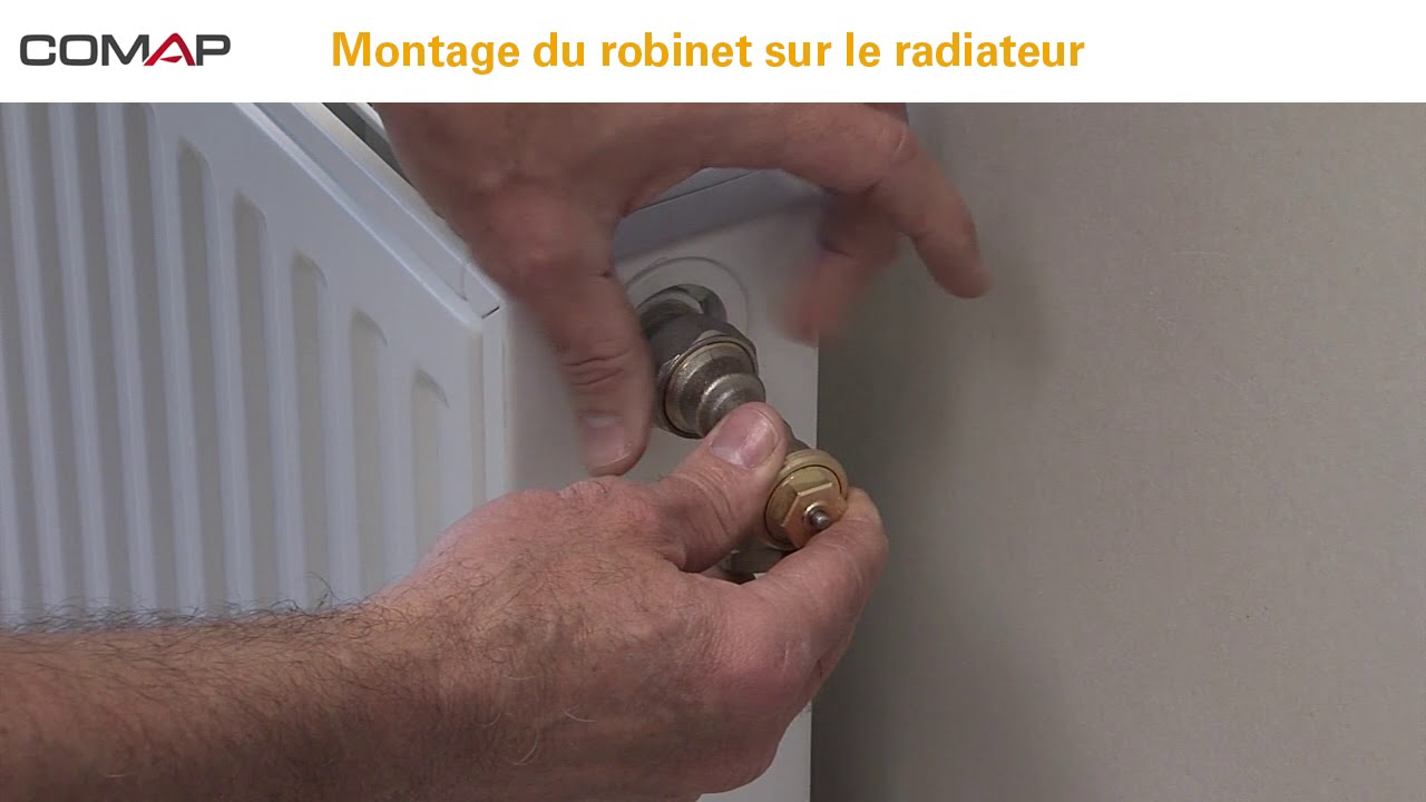 Montage D'un Robinet Thermostatique Sur Un Radiateur Avec Étanchéité Filasse intérieur Changer Un Robinet Thermostatique