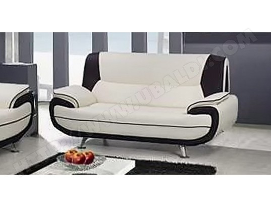 Muza – Canapé Design 2 Places En Simili Cuir Blanc Et Noir pour Canapé Muza Muza – Canapé Design 2 Places En Simili Cuir Blanc Et Noir pour Canapé Muza