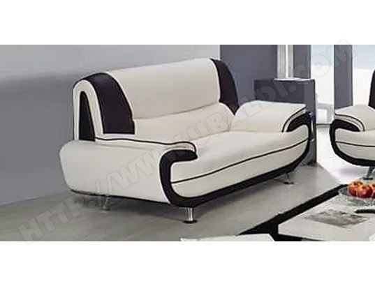 Muza – Canapé Design 3 Places En Simili Cuir Blanc Et Noir intérieur Canapé Muza Muza – Canapé Design 3 Places En Simili Cuir Blanc Et Noir intérieur Canapé Muza