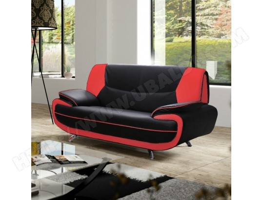 Muza – Canapé Design 3 Places En Simili Cuir Noir Et Rouge intérieur Canapé Muza Muza – Canapé Design 3 Places En Simili Cuir Noir Et Rouge intérieur Canapé Muza