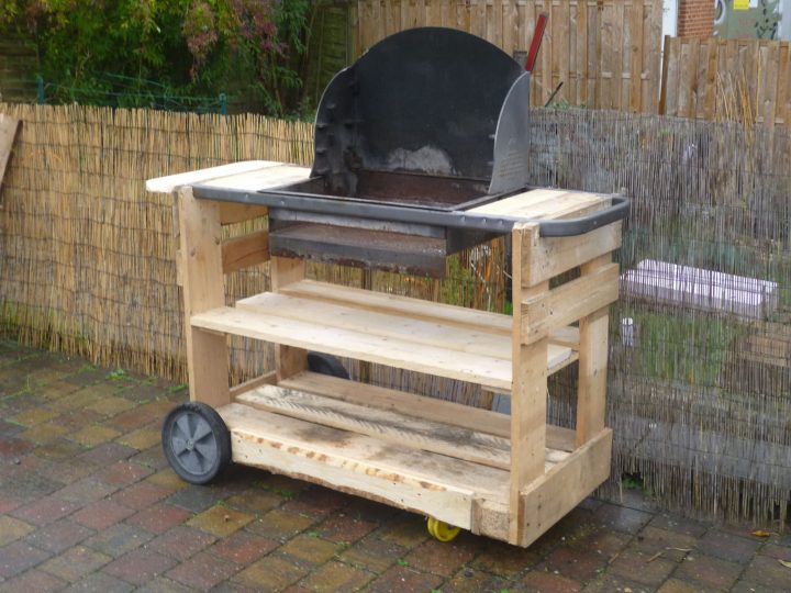 My New Pallet Bbq / Mon Nouveau Barbecue | Meuble Plancha destiné Desserte Plancha En Palette