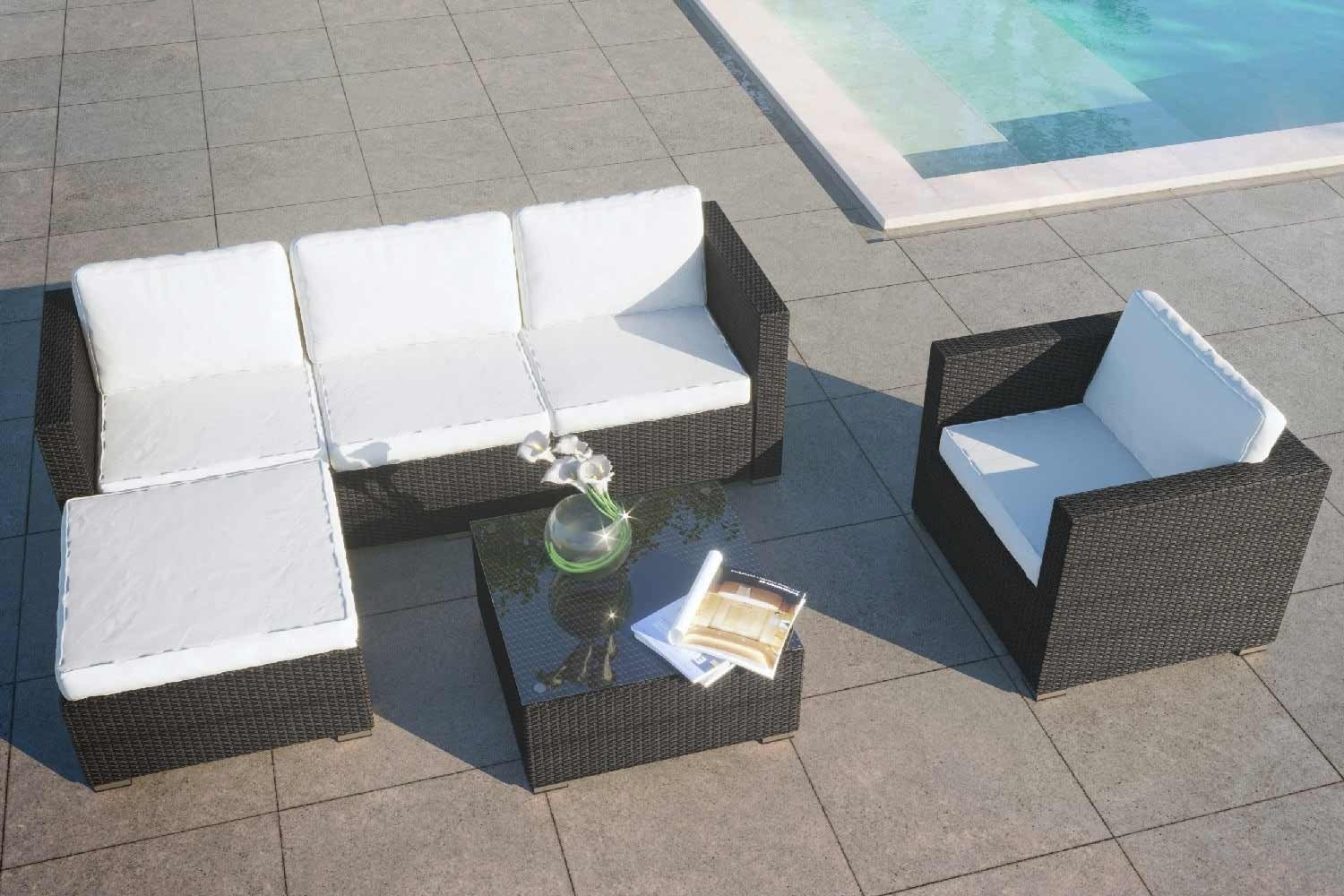 Nevala Noir/blanc serapportantà Salon De Jardin En Resine Pas Cher