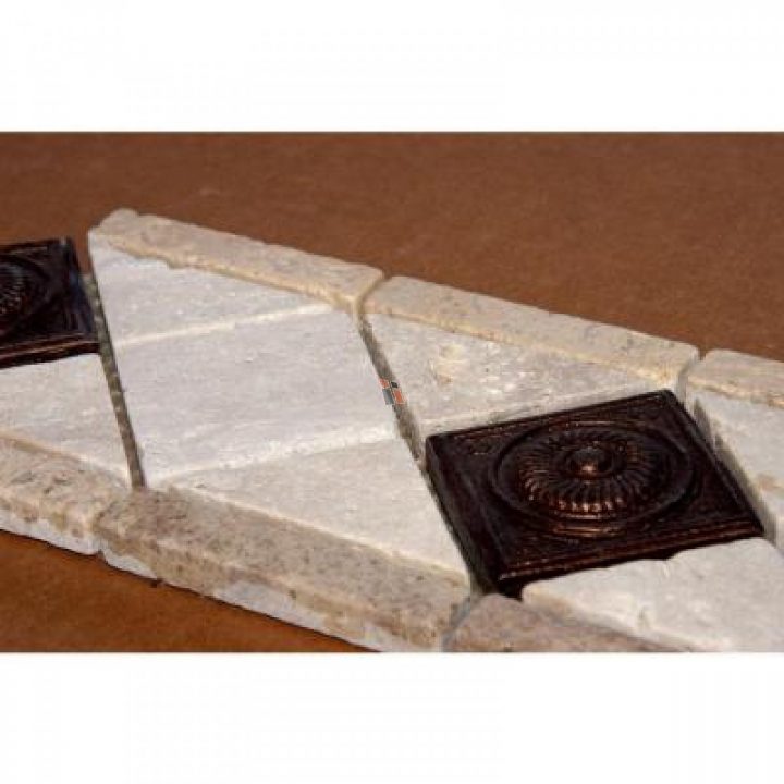 Noce / Chiaro Copper Scudo 4X12 Listello – Mosaicsandtile destiné Listel Travertin Noce / Chiaro Copper Scudo 4X12 Listello – Mosaicsandtile destiné Listel Travertin