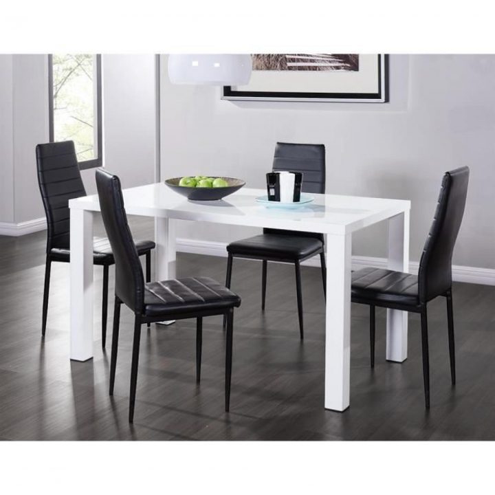 Noma Table À Manger 140Cm Laqué Blanc Brillant concernant Table Salle A Manger 140 Cm