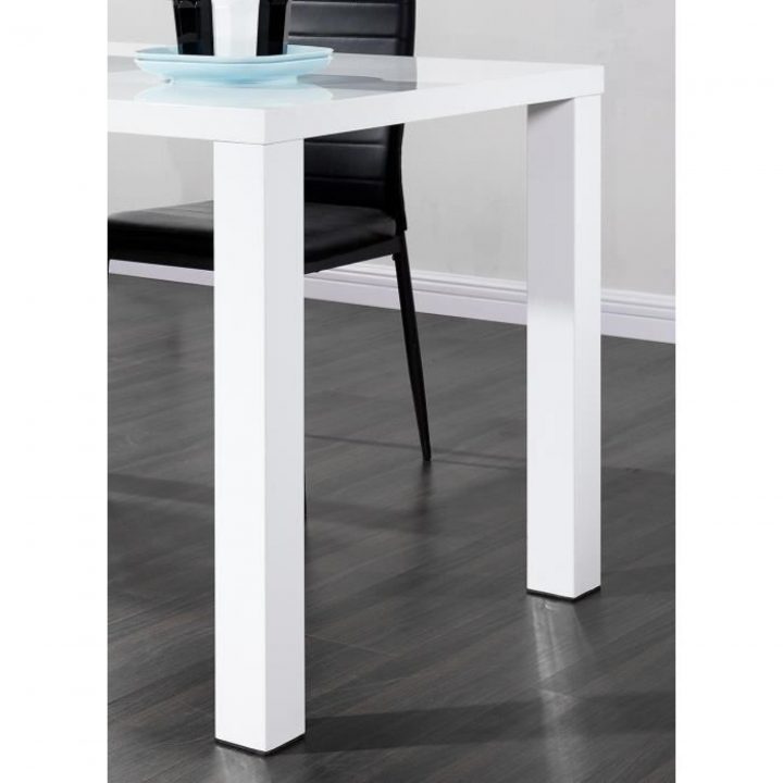 Noma Table À Manger 140Cm Laqué Blanc Brillant intérieur Table Salle A Manger 140 Cm