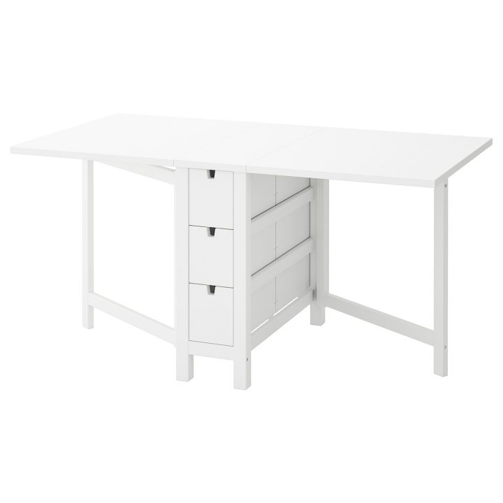 Norden Table À Rabat – Blanc 26/89/152X80 Cm tout Table Salle A Manger Pliante Ikea